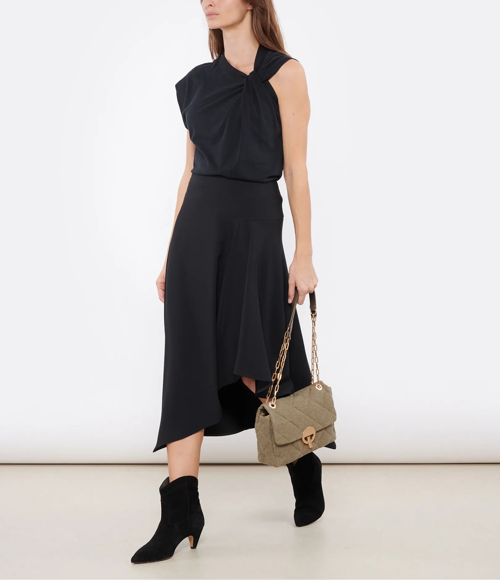 Isabel Marant Asymmetric Organic Cotton T-shirt In Black