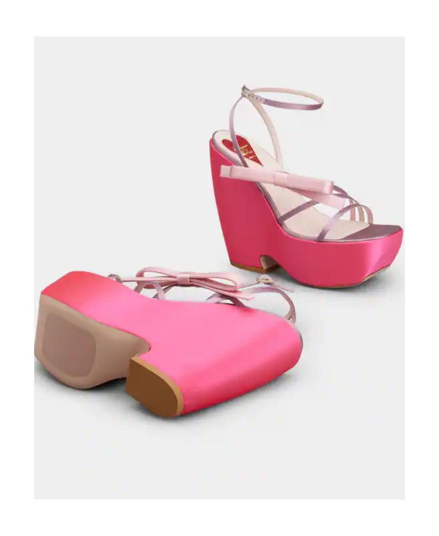 Roger Vivier Bow Detailed Wedge Sandals In Red