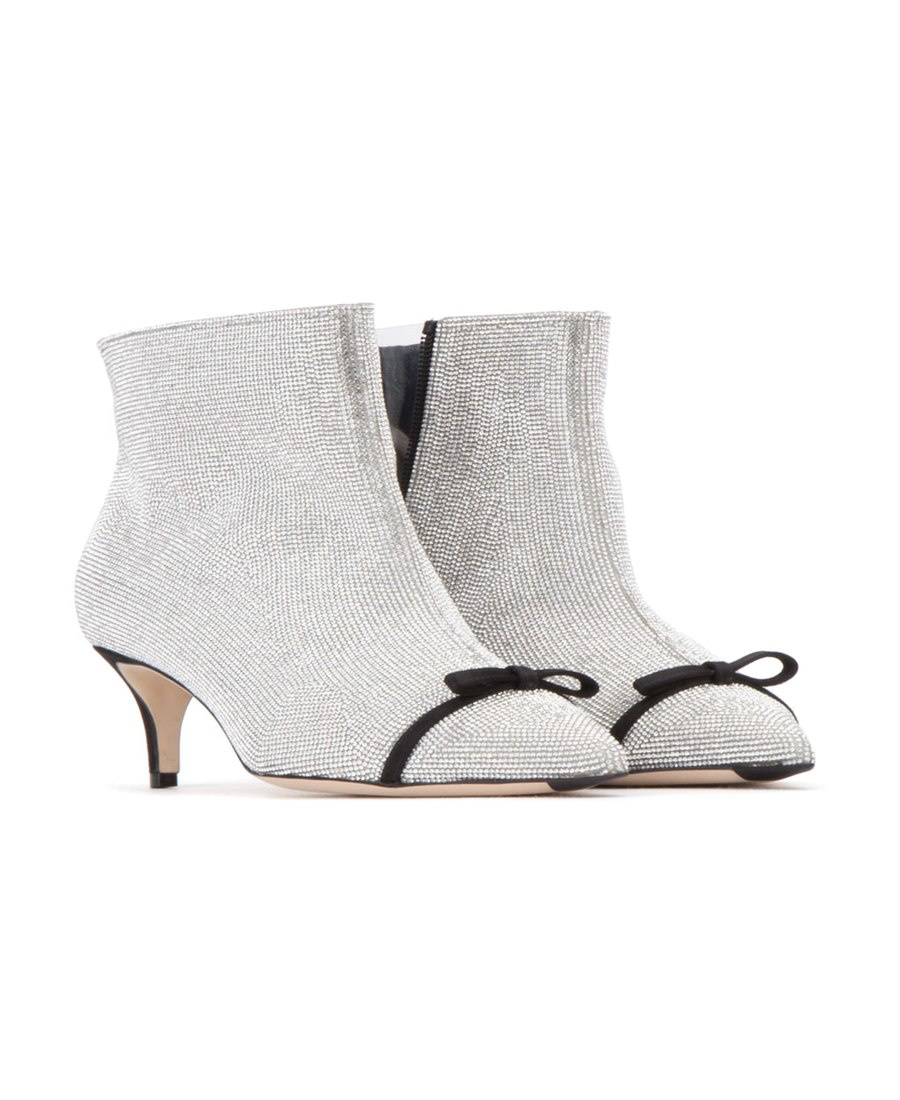 Marco De Vincenzo Bow Pointed Diamond Heels In Gray