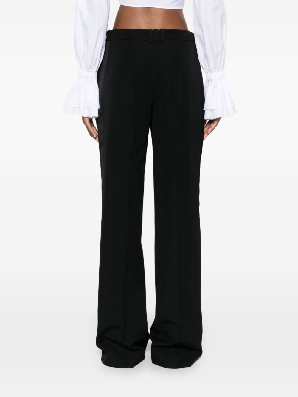 Balmain Tailored Grain De Poudre Trousers In Black