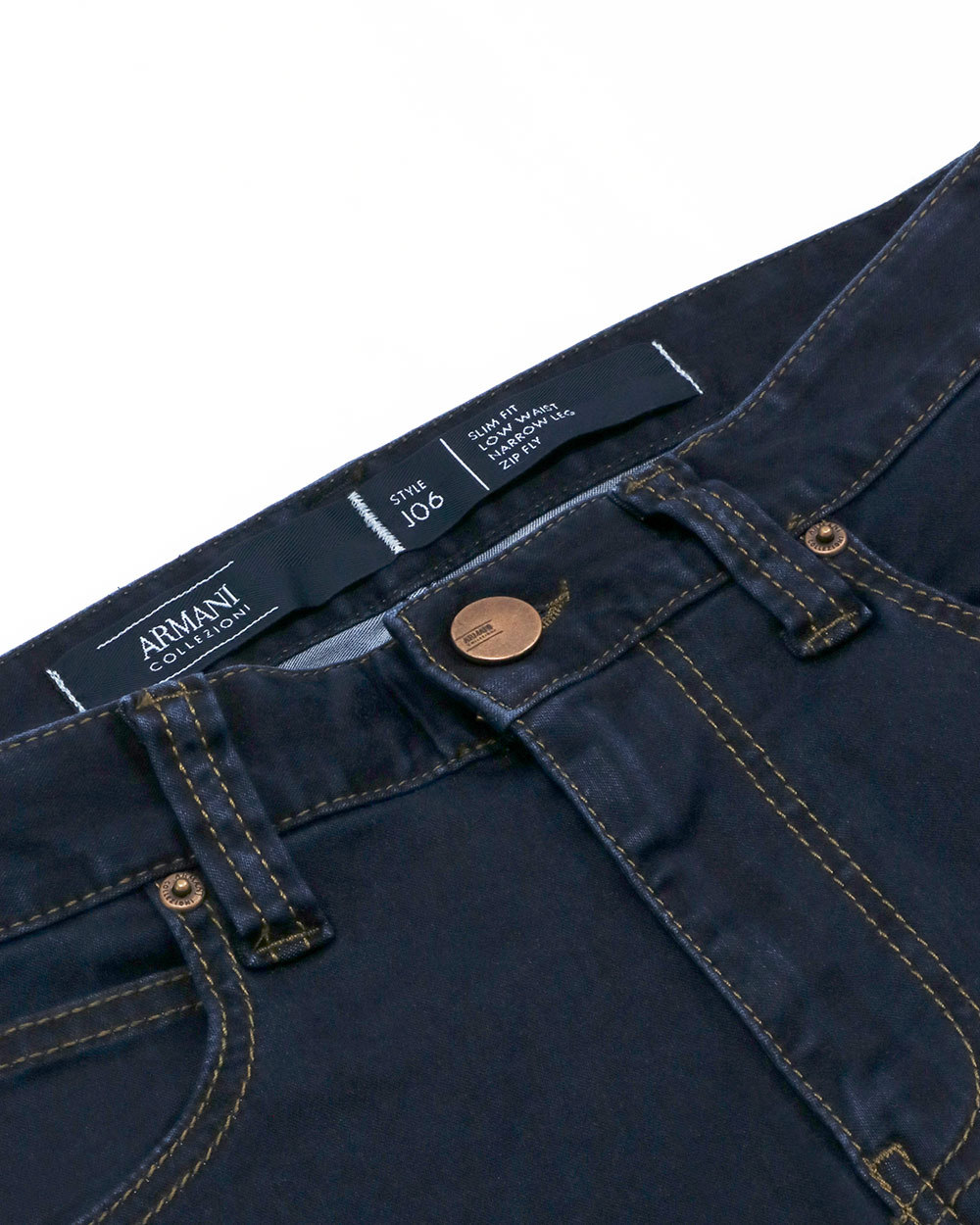 Shop Armani Collezioni Logo Jeans In Black