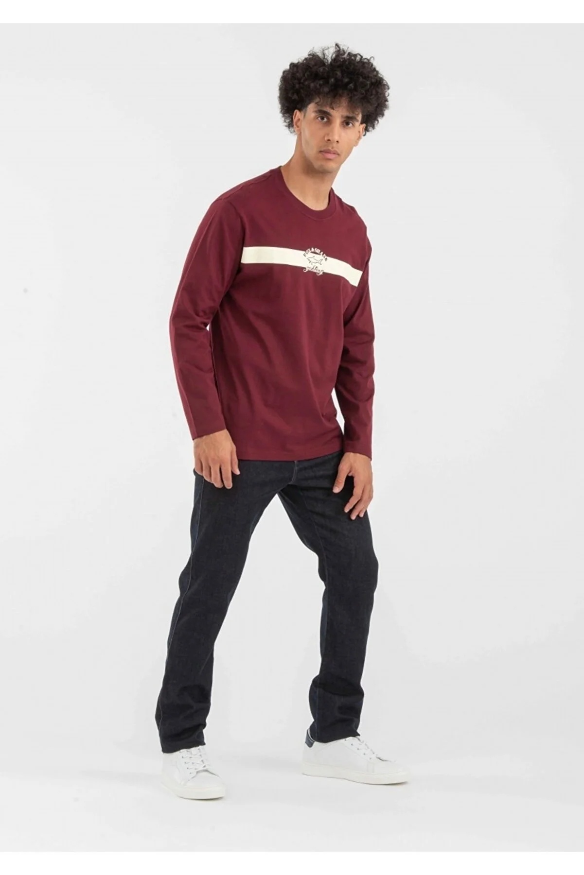Paul & Shark T-shirt With Round Neck And Long Sleeves In Red