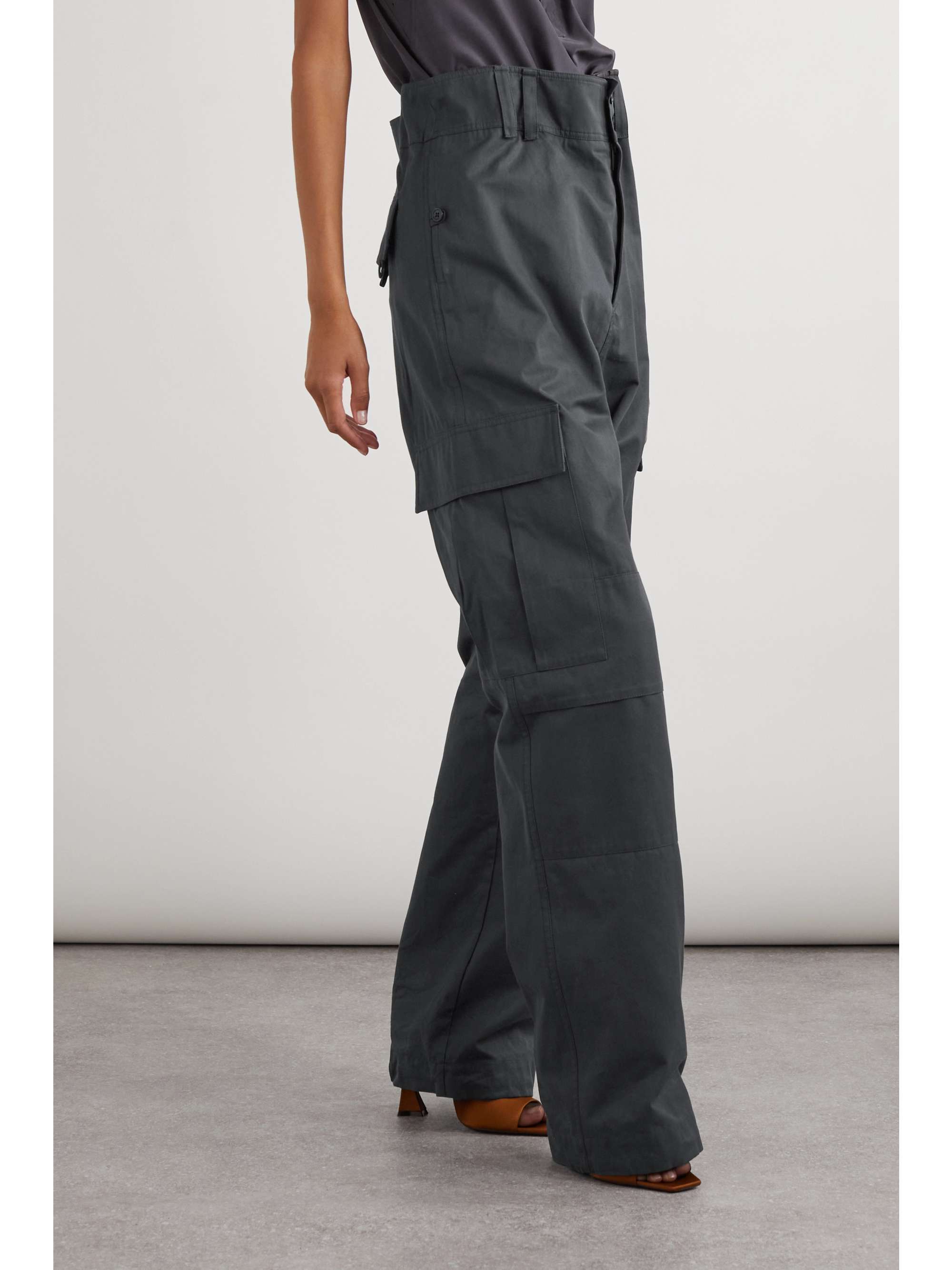 Saint Laurent Straight-leg Cargo Trousers In Black