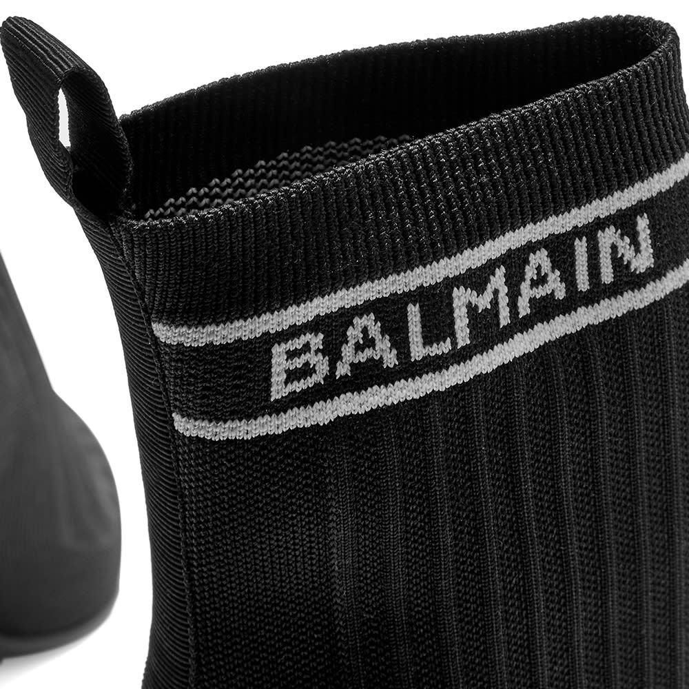 Balmain Skye Stretch Knit Ankle Boots In Black