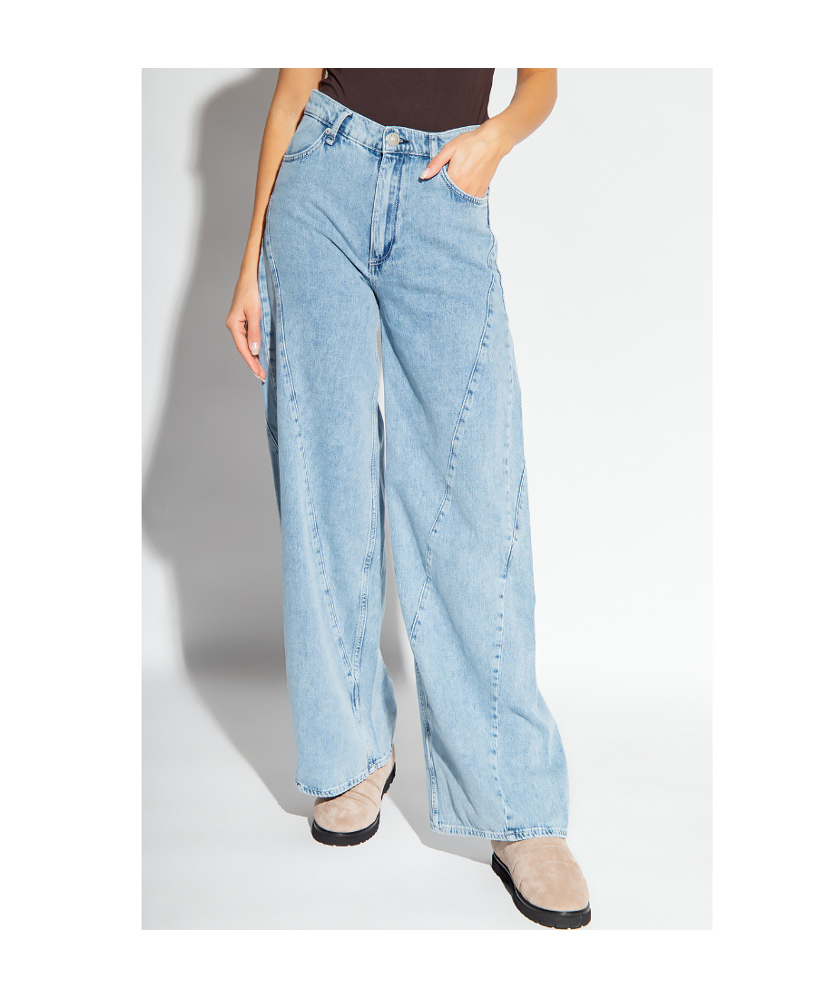 Rag & Bone Seam-detail Wide-leg Jeans In Blue