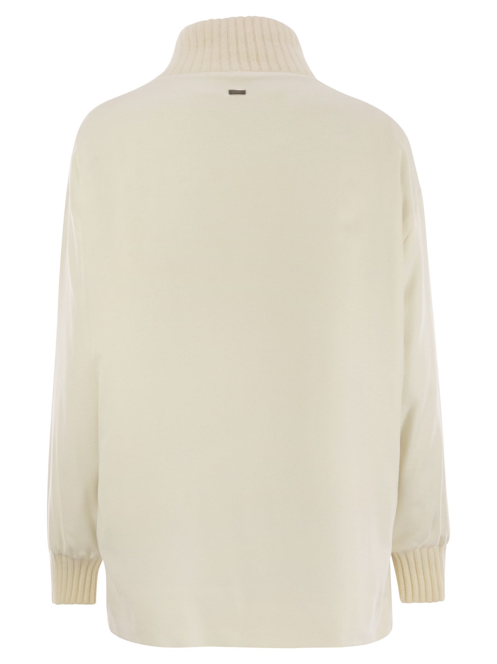 Herno Silk And Cashmere Jacket With Belt In Neutral