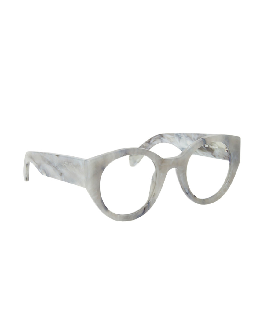 Off-white Optical Style 41 Round Frame Glasses In Gray