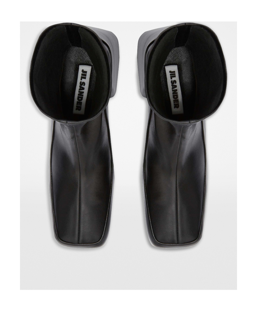 Jil Sander Block-heel Leather Boots In Black