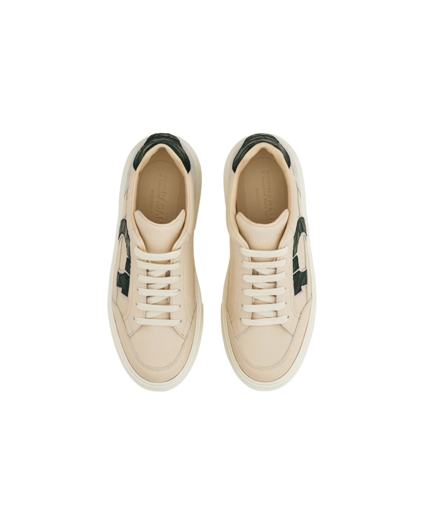 Ferragamo Gancini Logo Low-top Sneakers In Multi