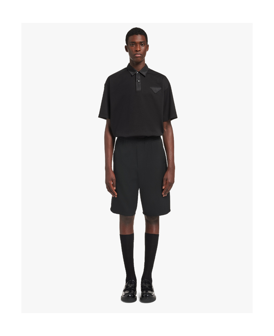 Prada Wool Bermuda Shorts In Black