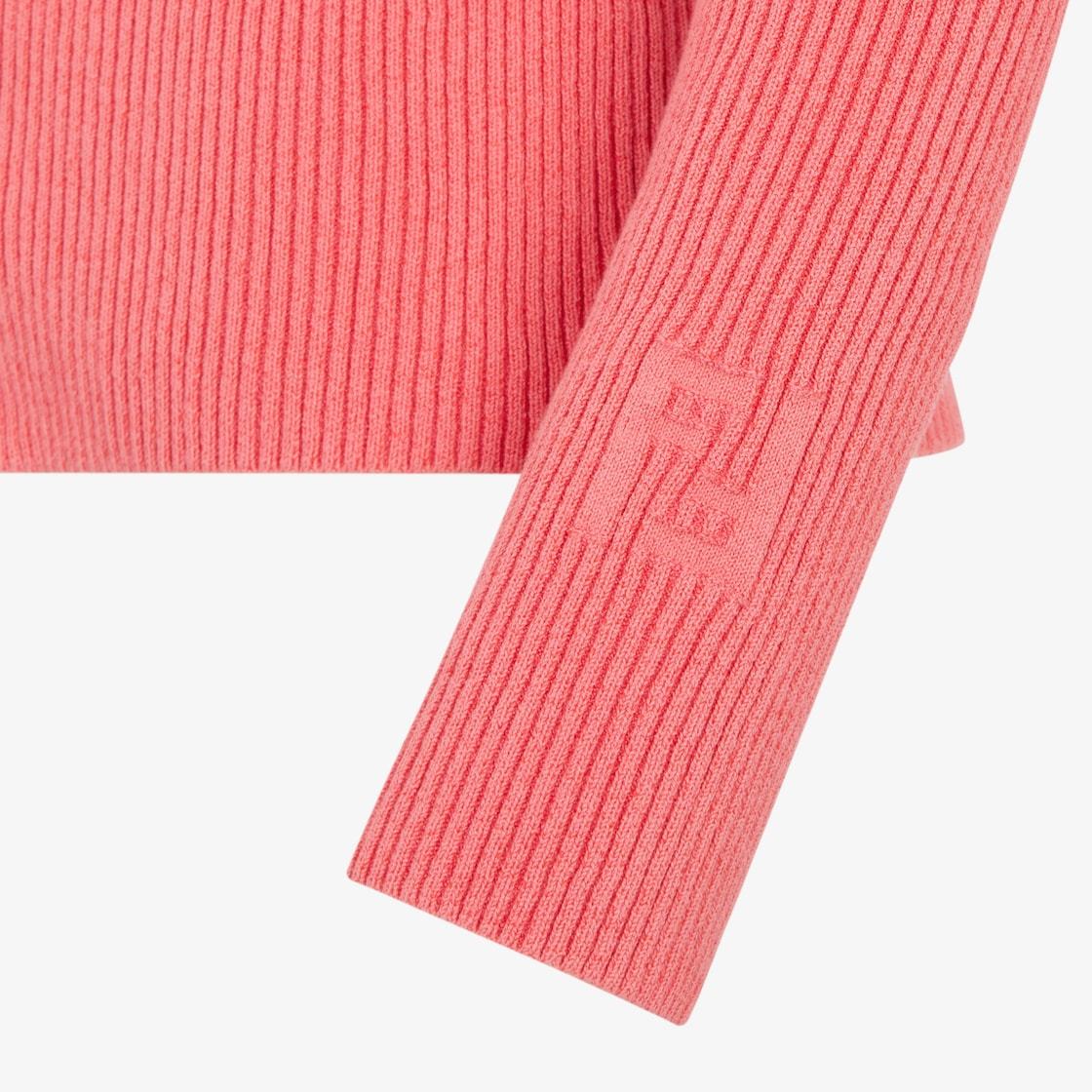 Fendi Ribbed-knit Cotton-blend Cardigan In Pink