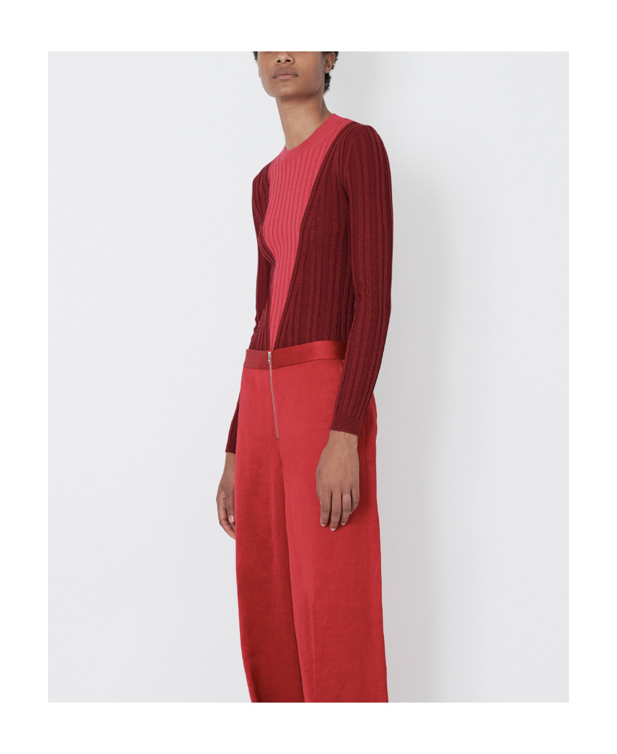Partow Logo Round-neck Knitted Sweater In Red