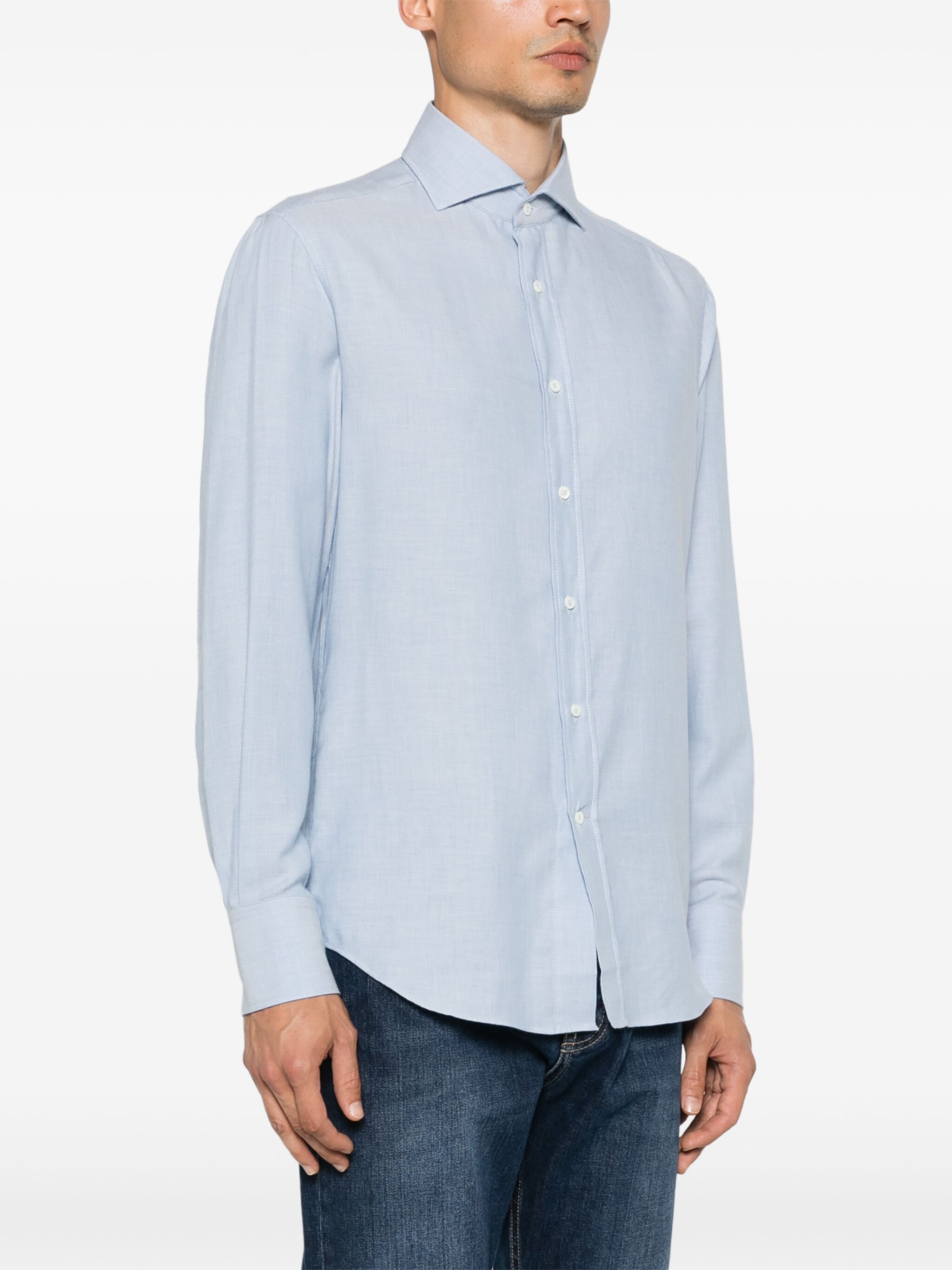 Brunello Cucinelli Long-sleeved Shirt In White
