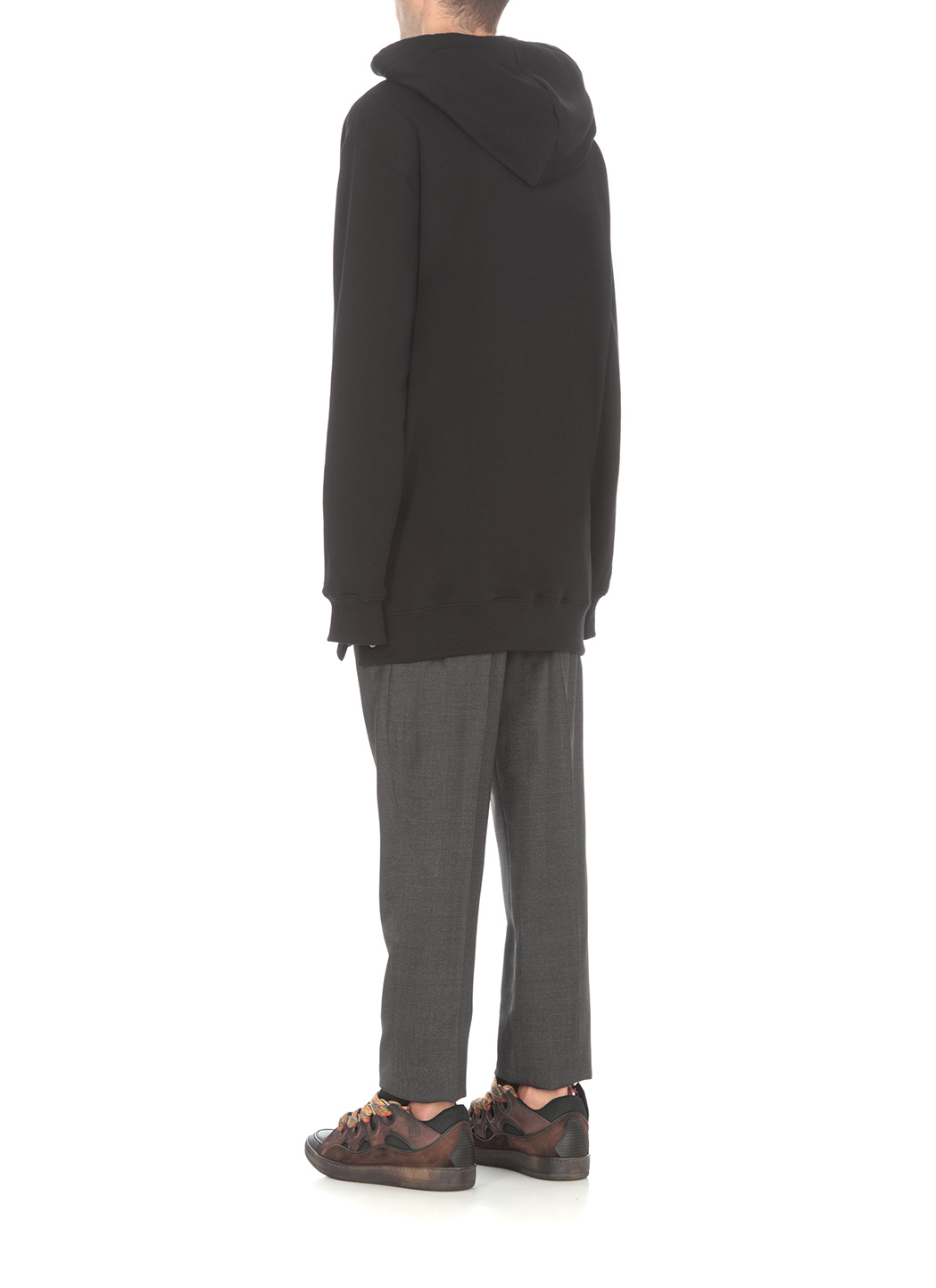 Lanvin Man Sweatshirt Black Size M Cotton In Black