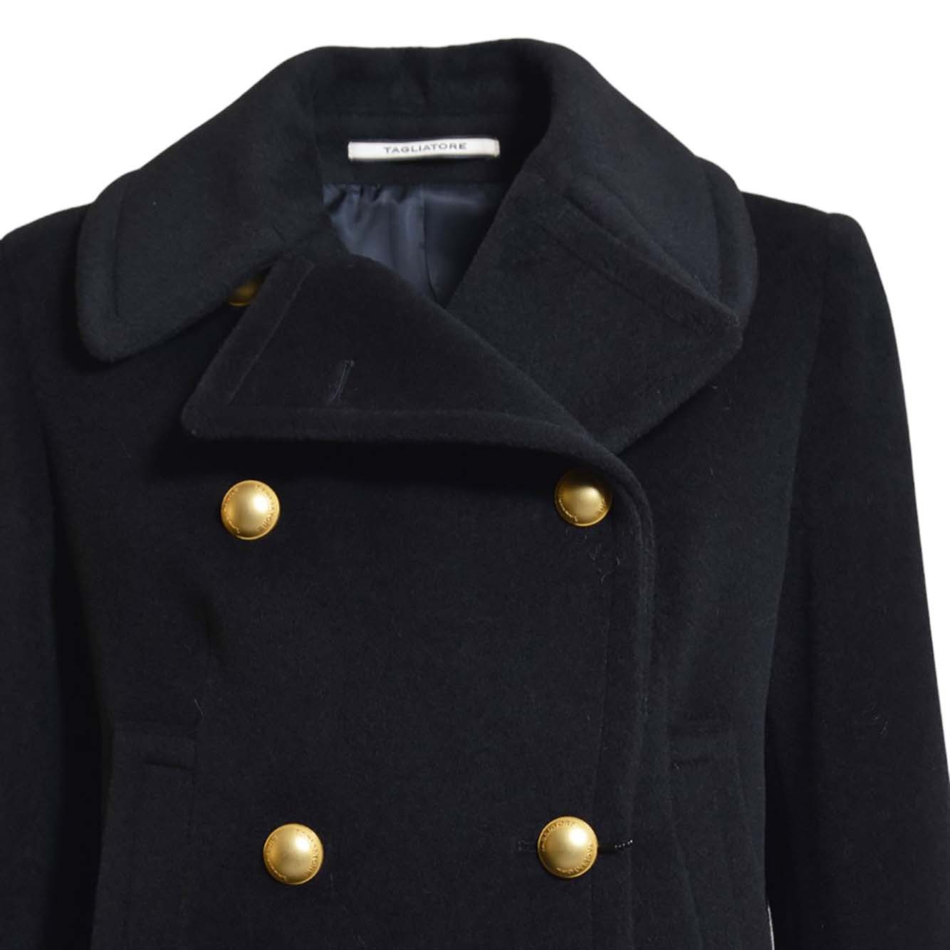 Tagliatore Double-breasted Buttoned Coat In Black