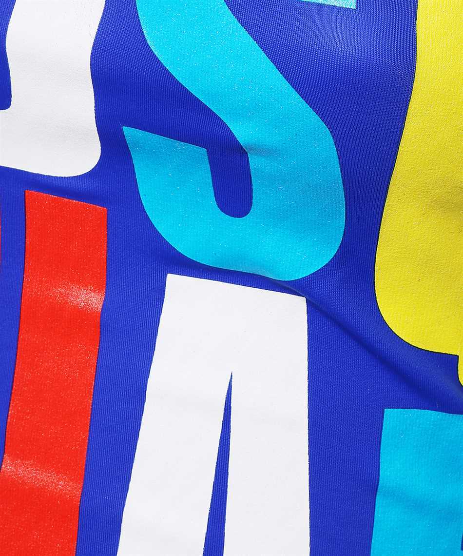 Dsquared2 Logo-print One-shoulder One-piece In Blue