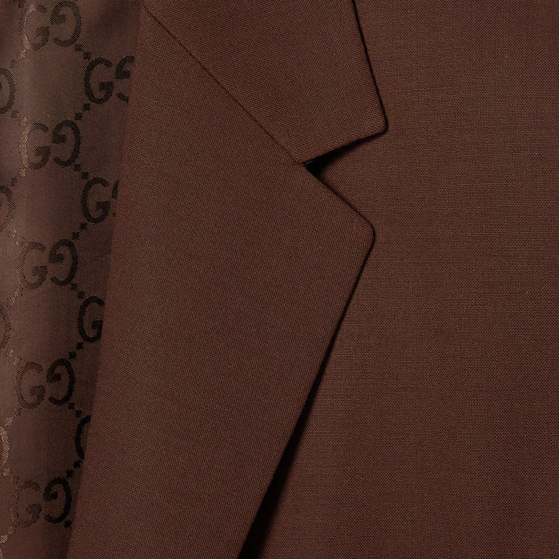 Gucci Stretch Light Wool Jacket In Brown