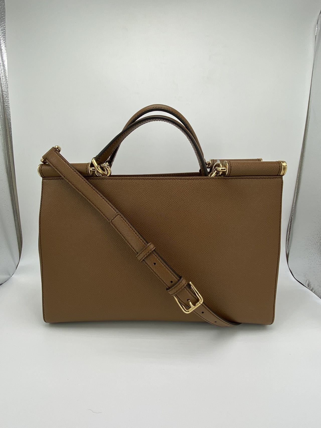 Dolce & Gabbana Double Handle Tote Bag In Brown