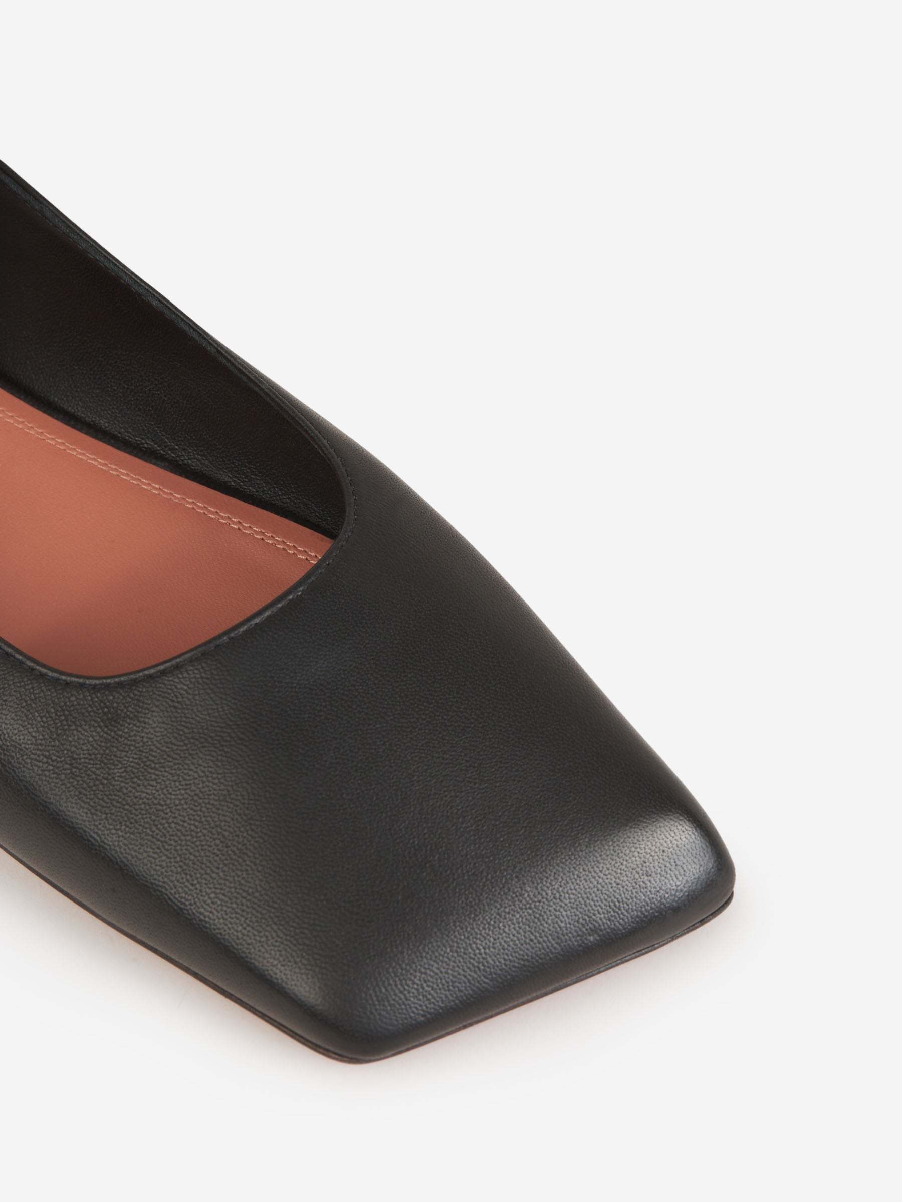 Shop Amina Muaddi Square-toed Ballet Shoes In Black