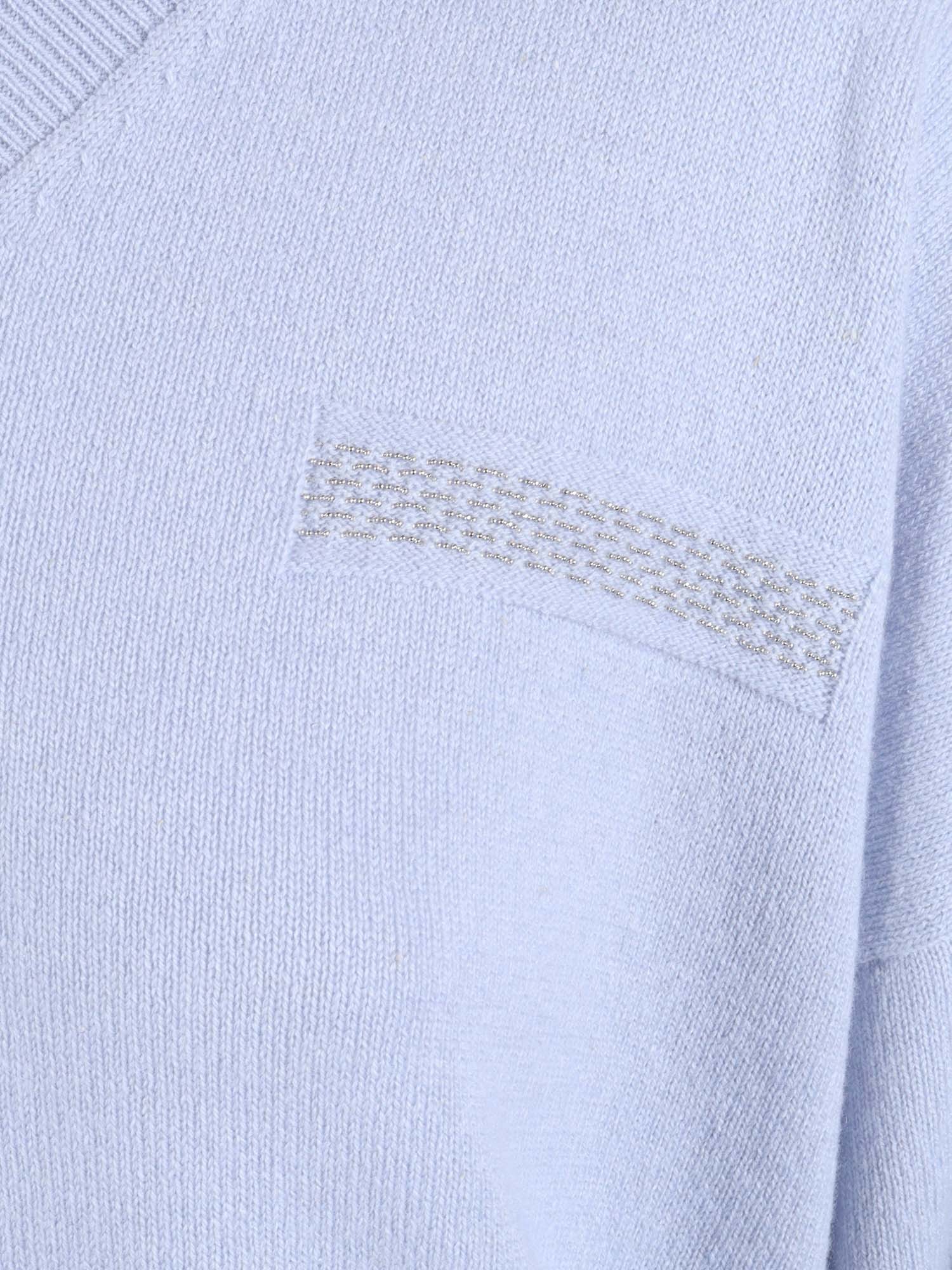 Peserico Relaxed Fit V-neck Knitted Sweater In Blue