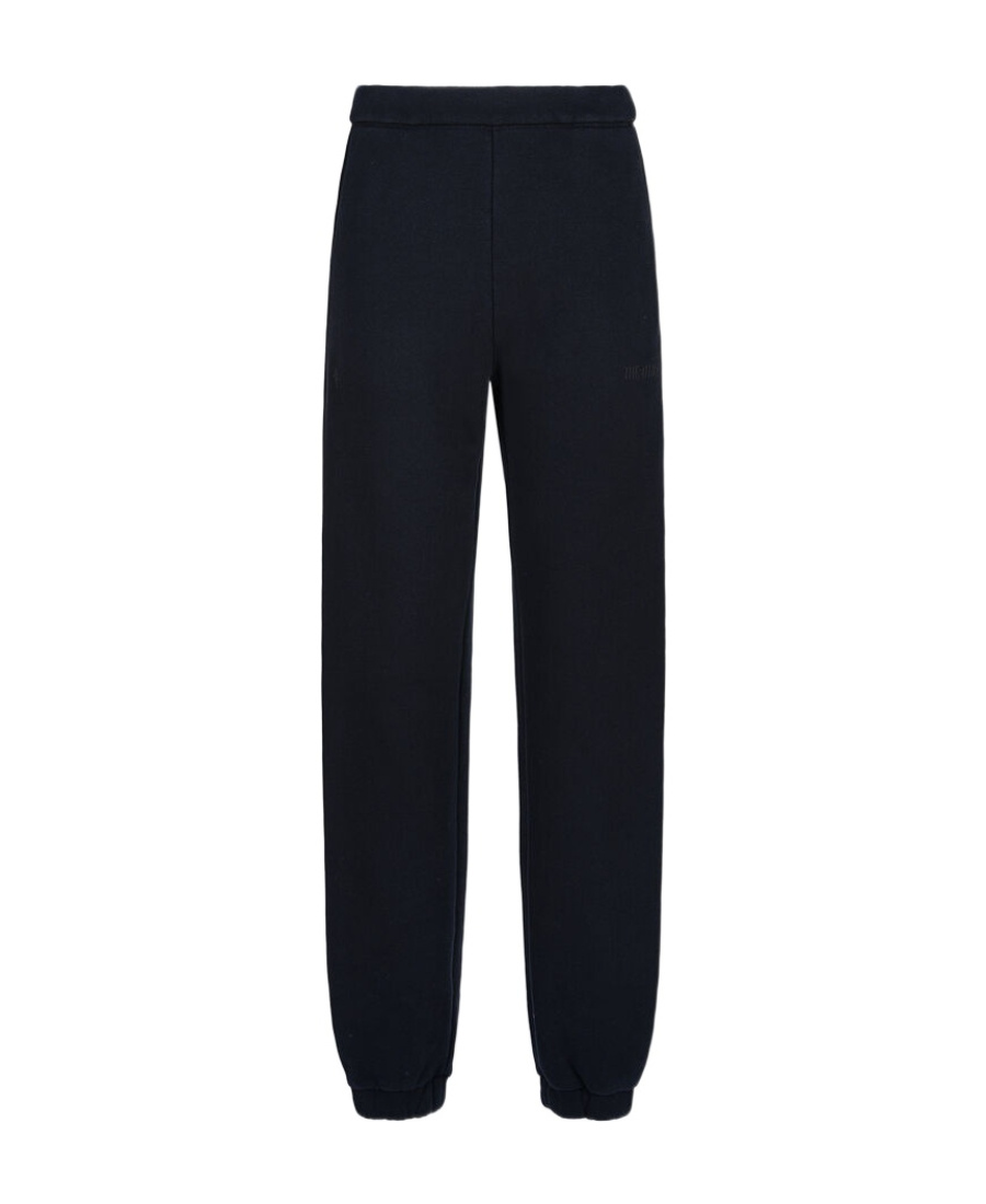 Shop Attico Penny Logo-embossed Cotton Track Pants In Black