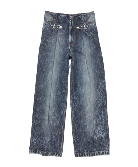 Acne Studios Pleat-detail Jeans In Gray