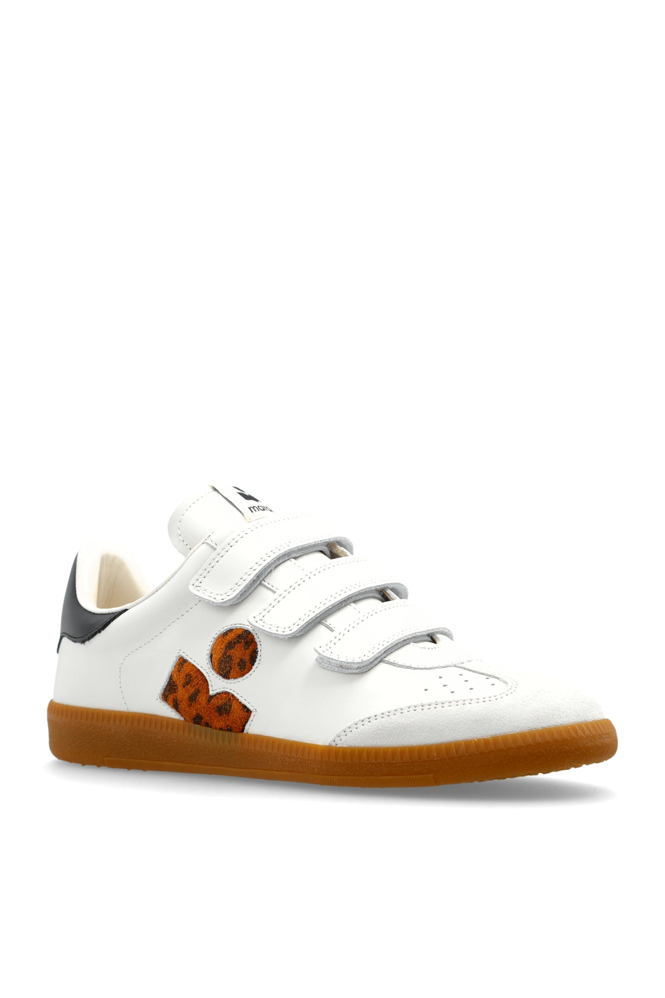 Isabel Marant Beth Gb Leopard-print Calfskin Sneakers In White