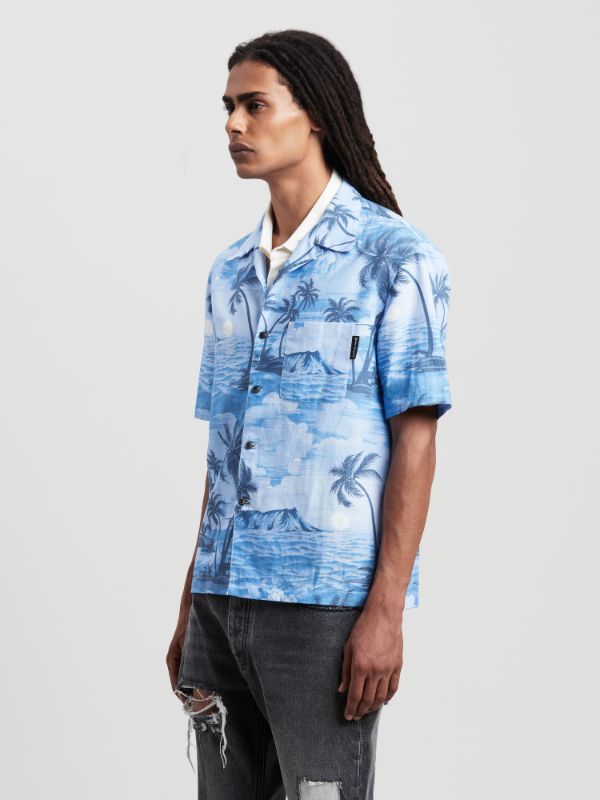 PALM ANGELS PALM ANGELS SUNSET PRINTED SHORT-SLEEVED SHIRT