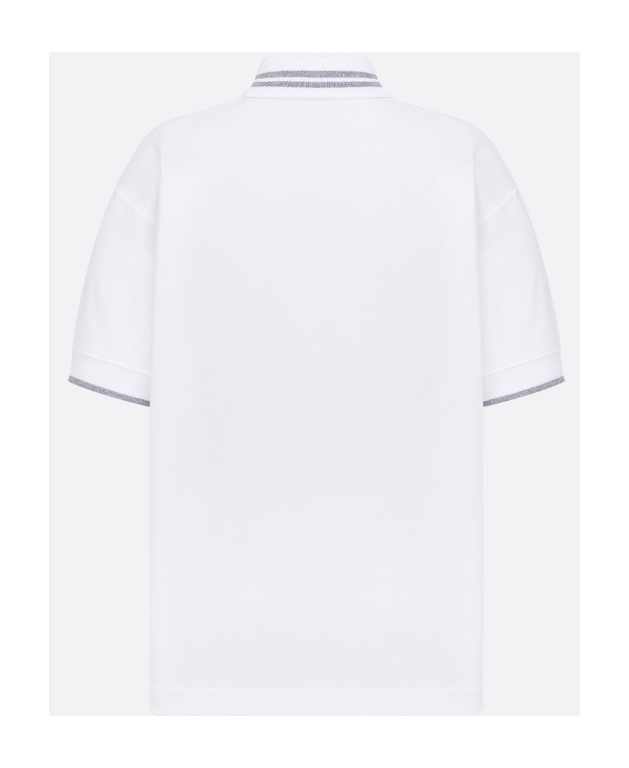 Dior Lapel Short-sleeved Polo Shirt In White
