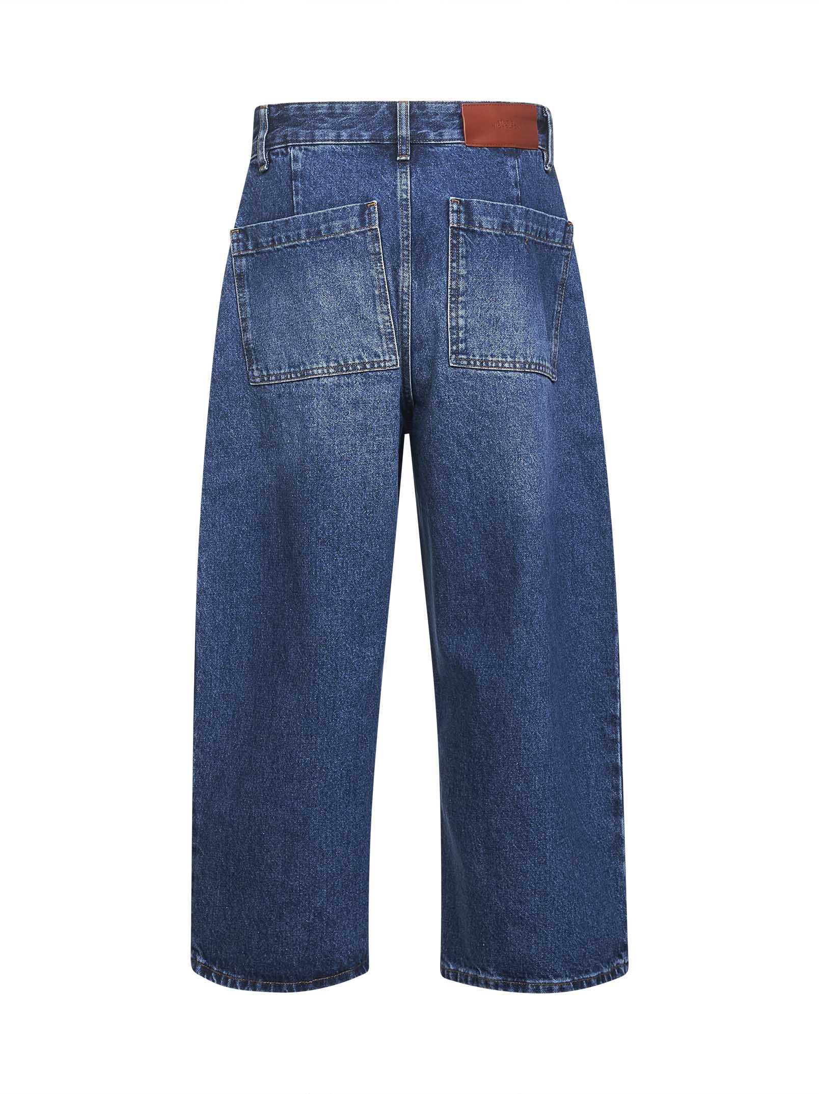Studio Nicholson Blue Denim Chalco Cropped Jeans In Blue
