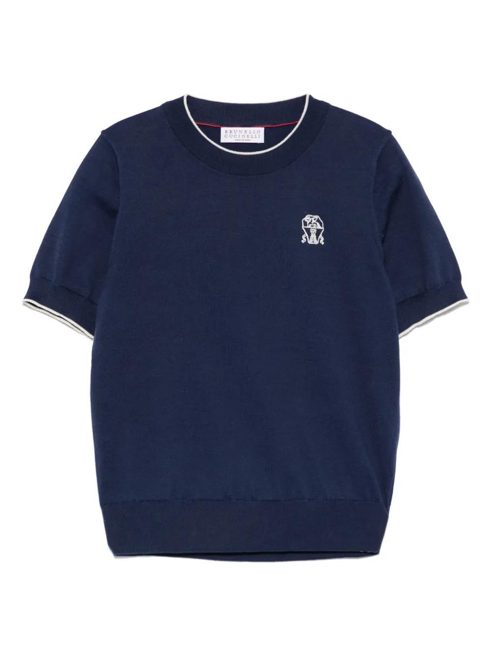 Brunello Cucinelli Short-sleeved T-shirt In Blue