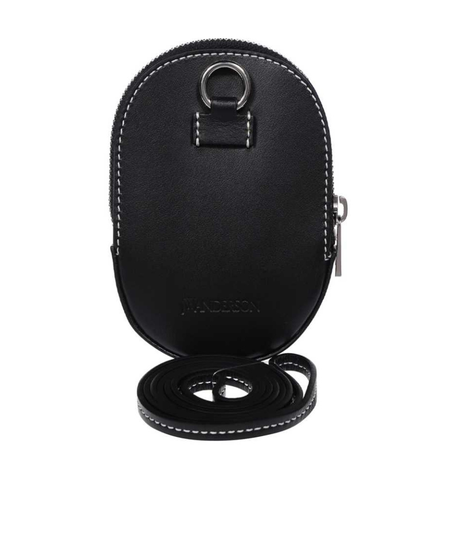 Jw Anderson Tasche Cap Midi Aus Schwarzem Leder In Black
