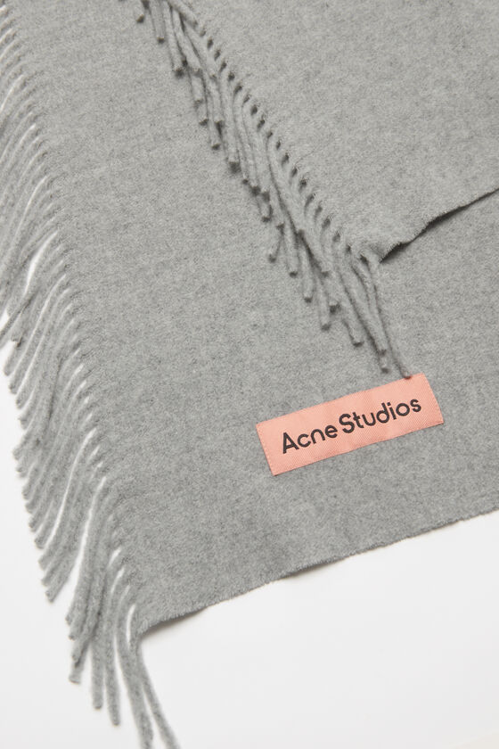 Shop Acne Studios Fringed-edge Scarf In Gray