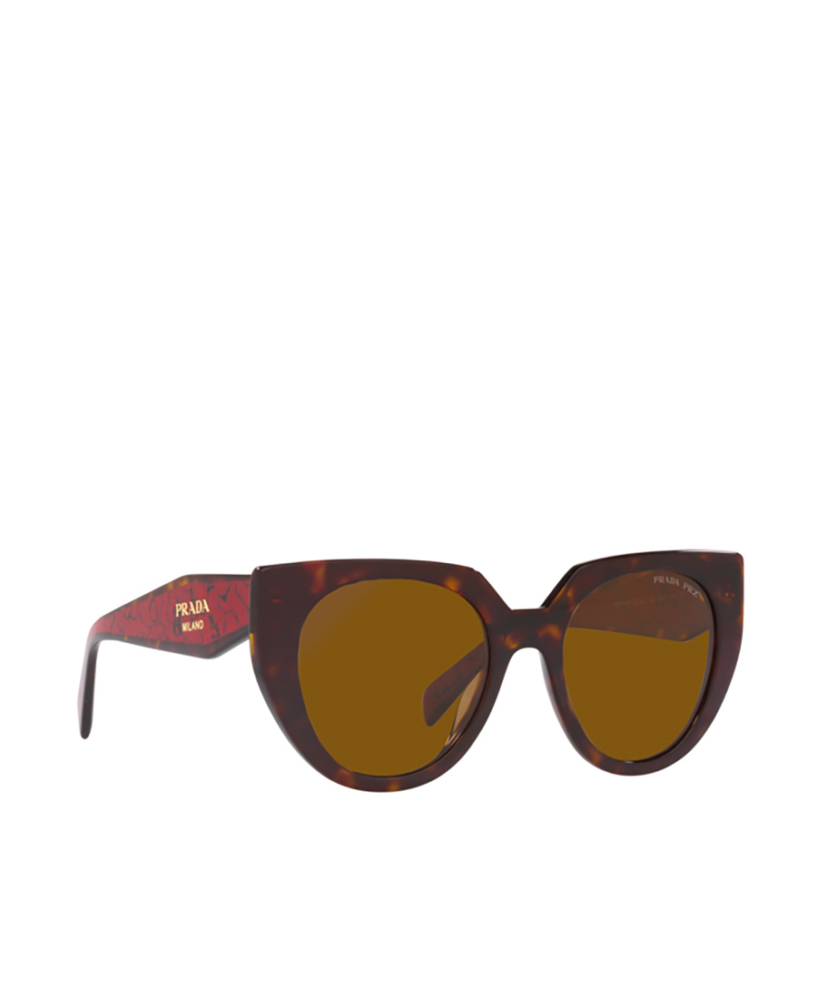 Prada Eyewear Round Frame Sunglasses In Brown