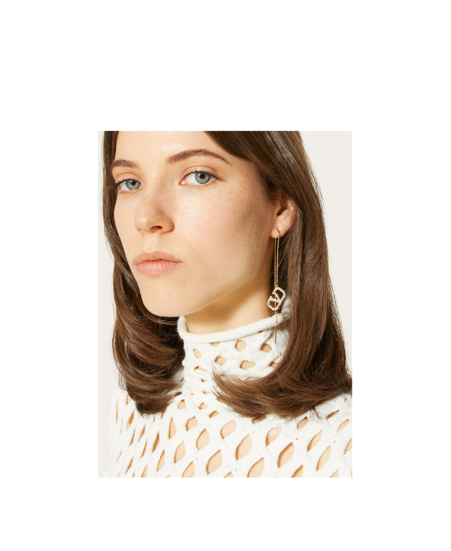 VALENTINO GARAVANI VLOGO CHAIN EARRINGS