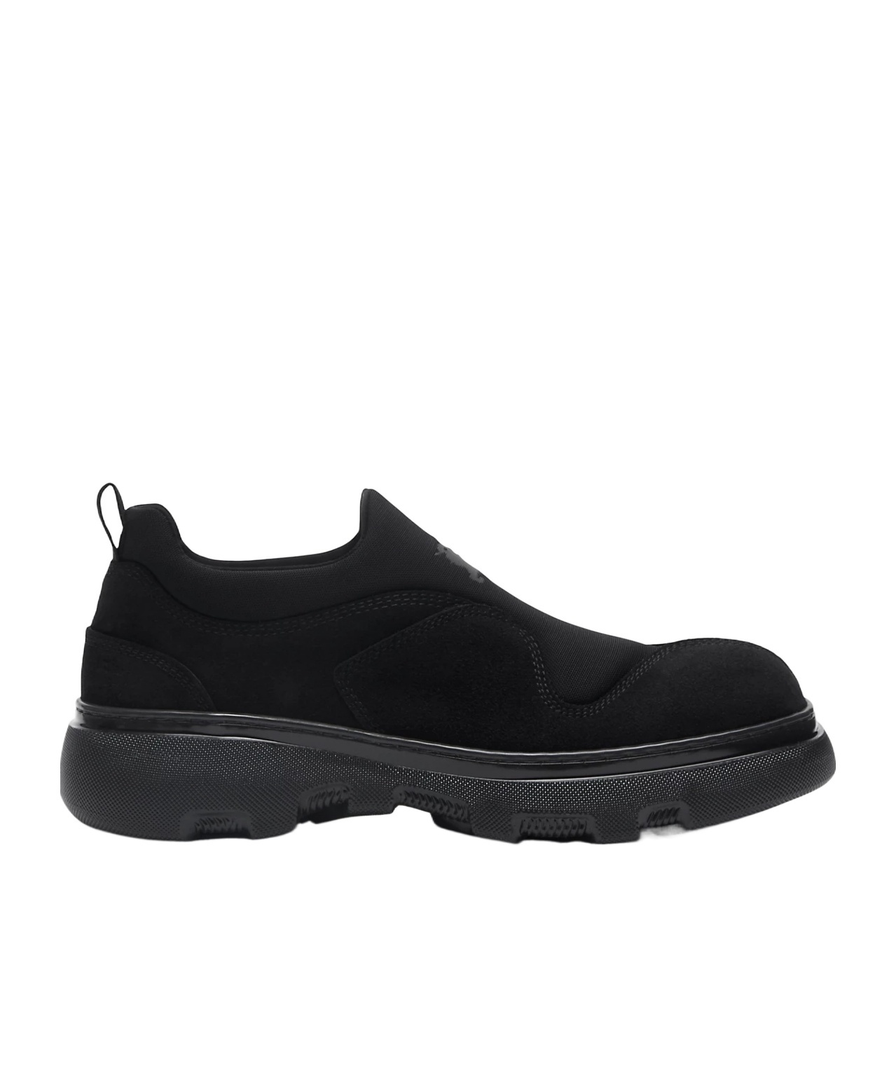 Burberry Ekd Slip-on Suede Sneakers In Black