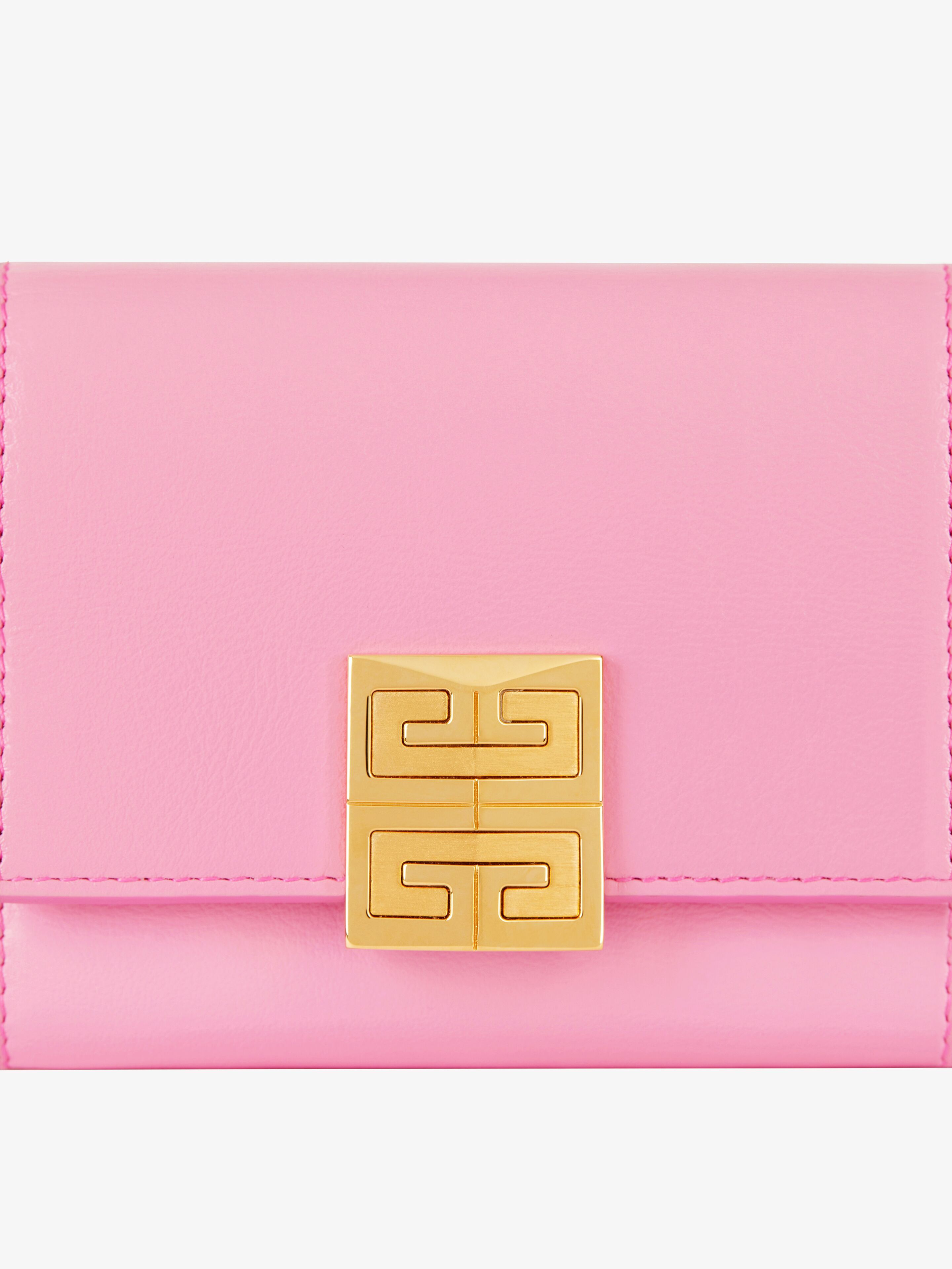 Givenchy 4g-plaque Leather Wallet In Pink