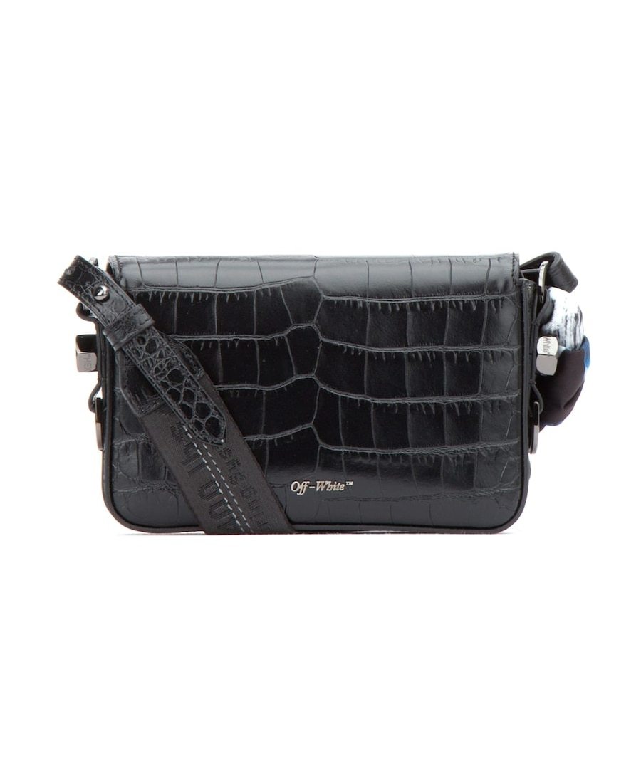 Off-white Crocodile Clip Satchel In Black