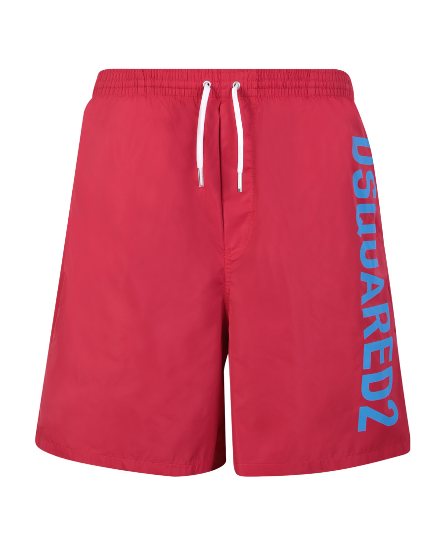 Dsquared2 Red Technicolor Swim Shorts In Red