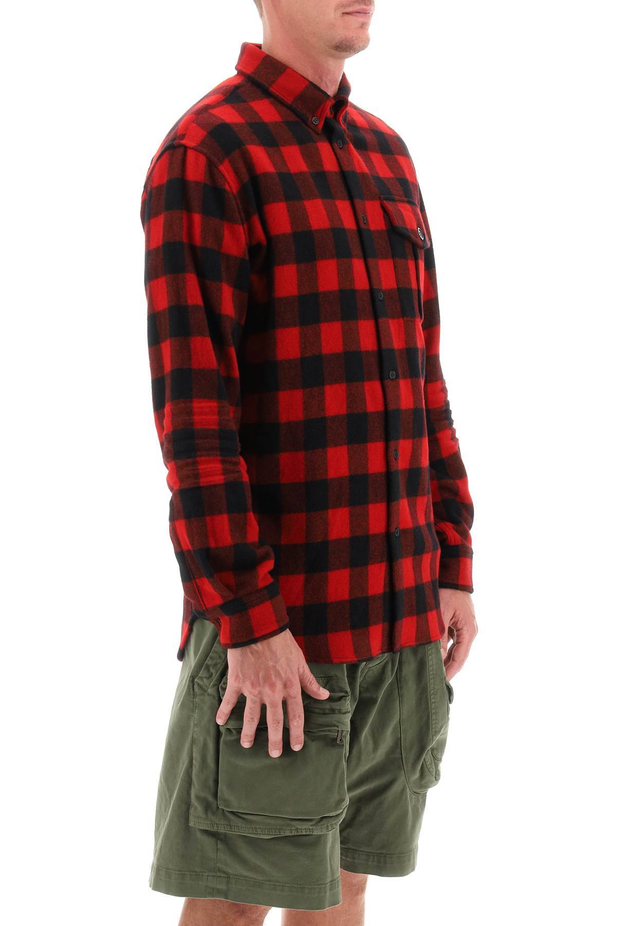Shop Dsquared2 Check-pattern Wool-blend Shirt In Brown
