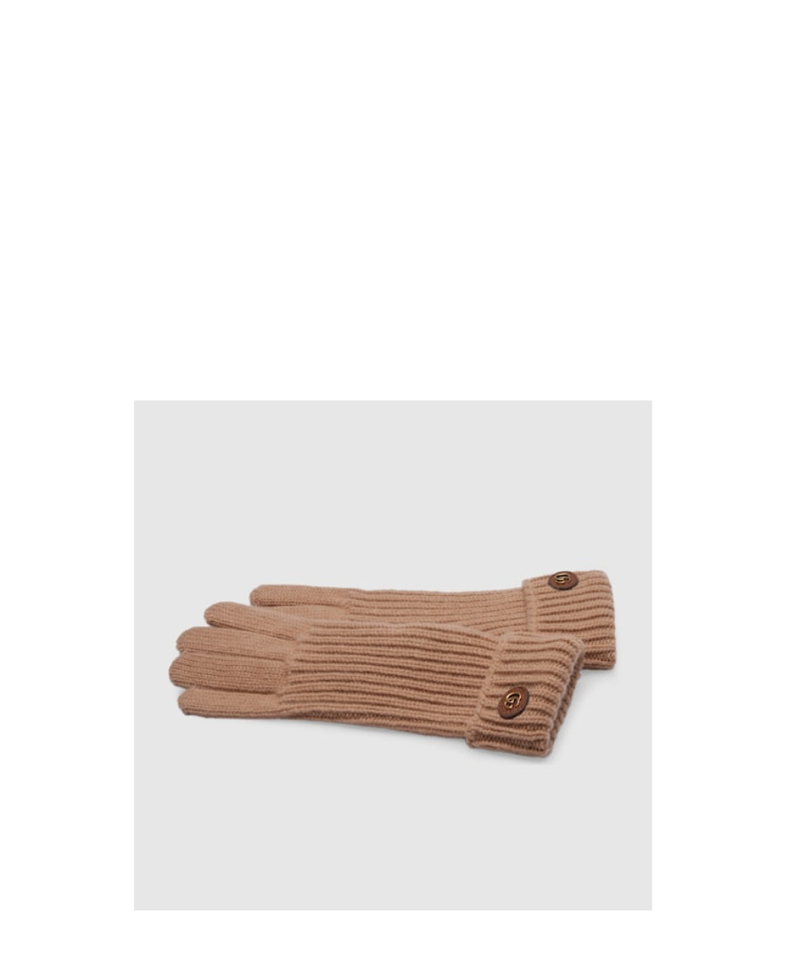 Gucci Womens Camel Double-g Wool And Cashmere Gloves In Brown