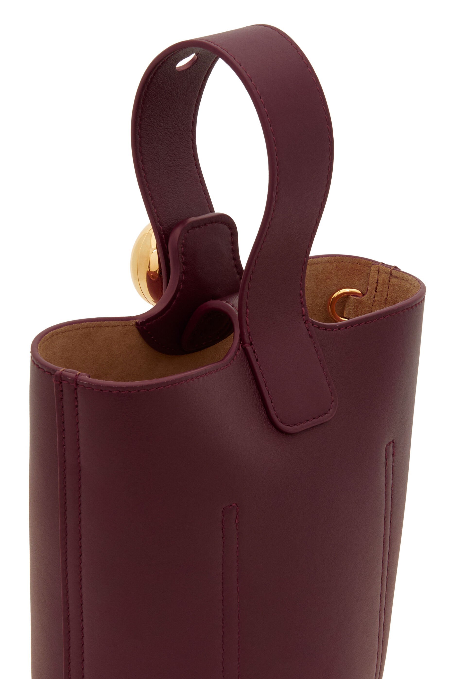 Loewe Mini Pebbled Leather Bucket Bag In Red