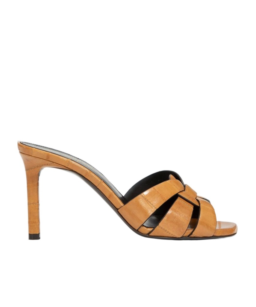 Saint Laurent Tribute Mule Sandal In Brown