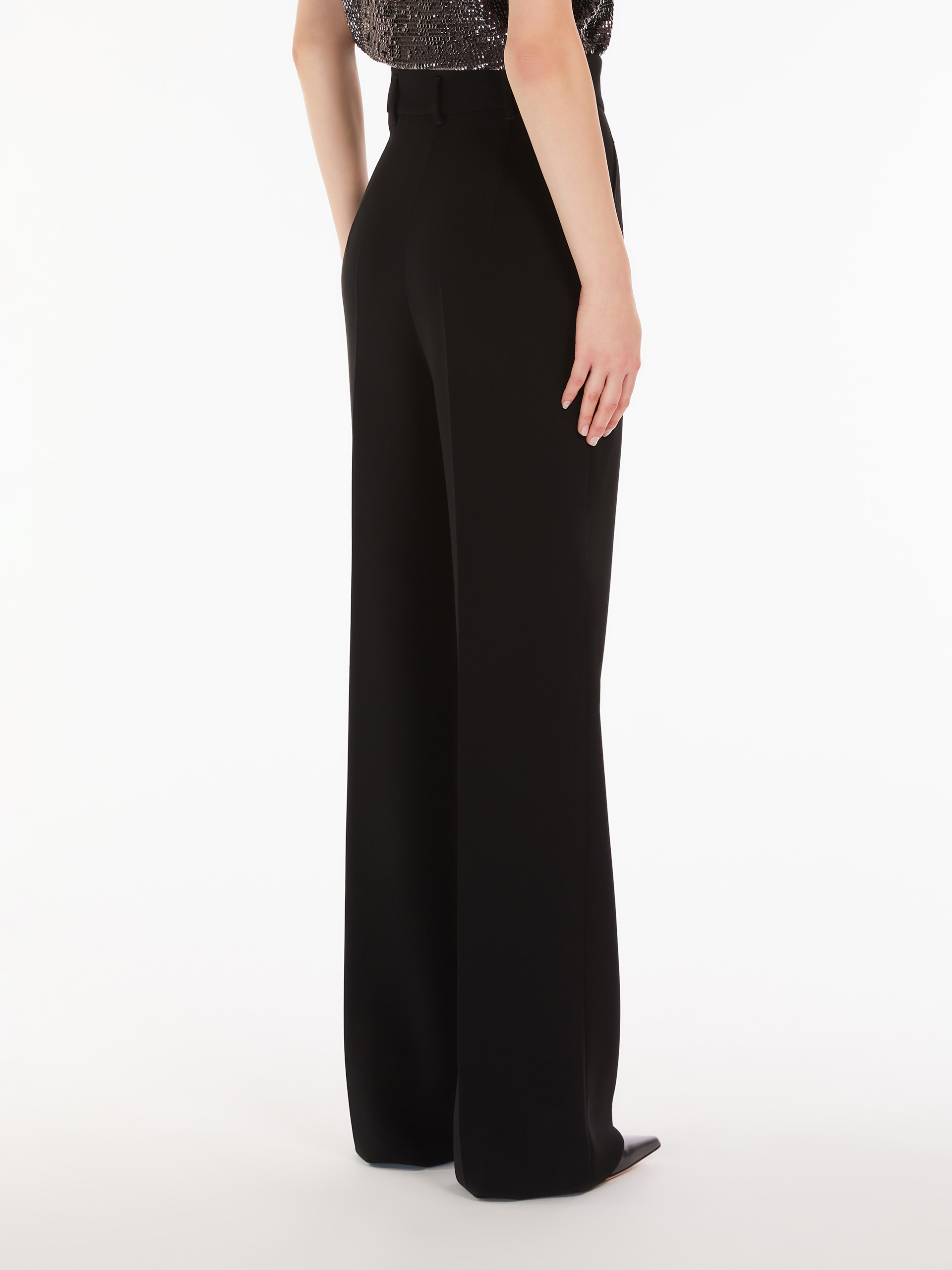 Max Mara Wide Belt Loop Casual Pants In Black