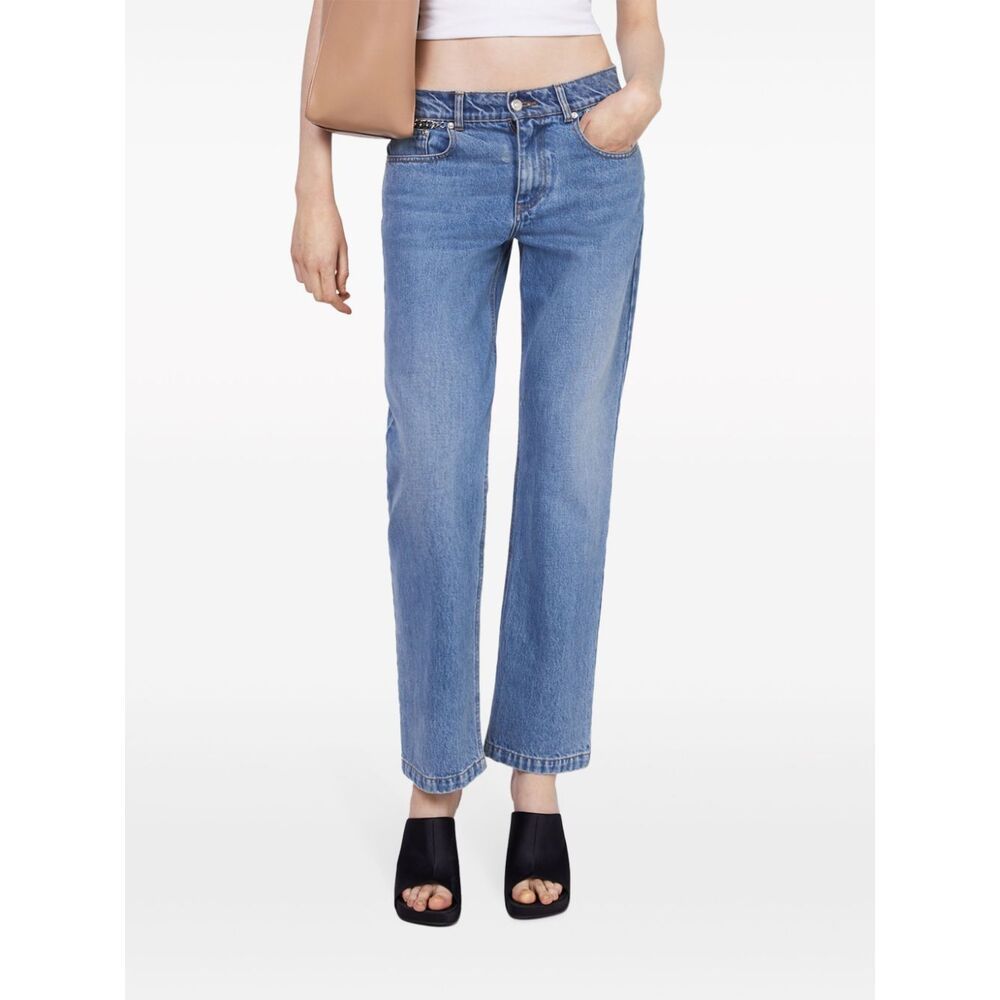 Stella Mccartney Falabella-chain Straight-leg Jeans In Blue