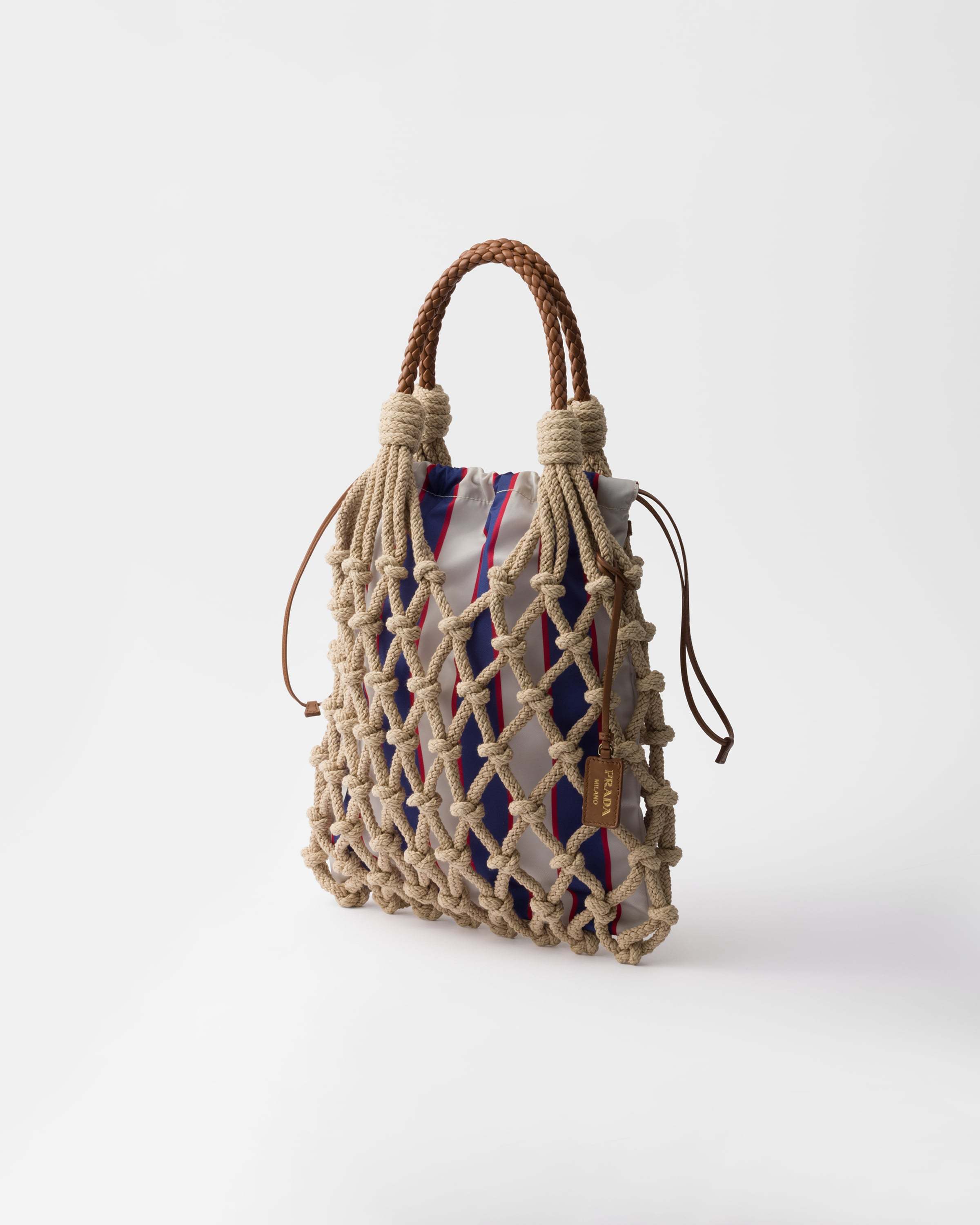 Prada Noué Medium Cotton Macramé Bag