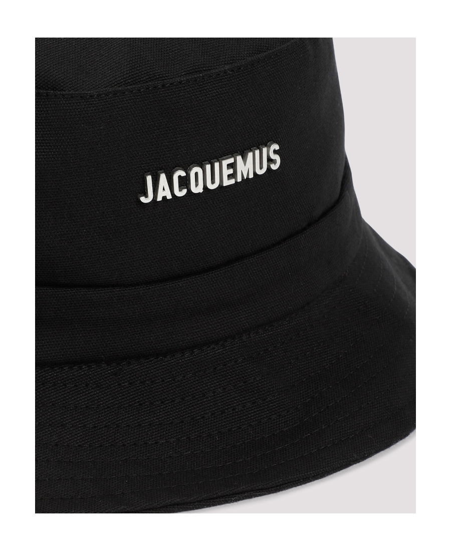 Jacquemus Logo Flat-top Hat In Black