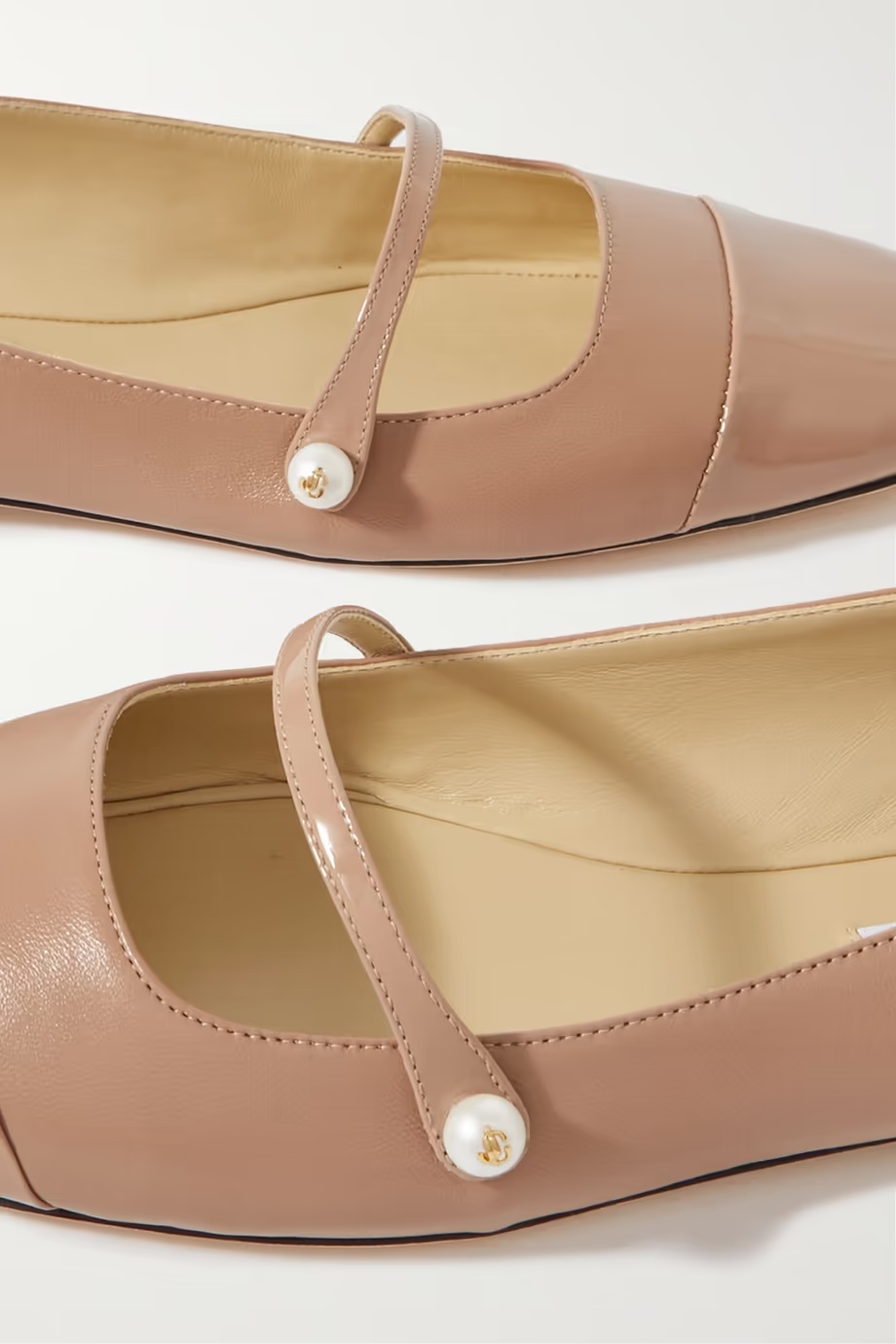 Jimmy Choo Pearl-detail Ballerina Shoes In Nude