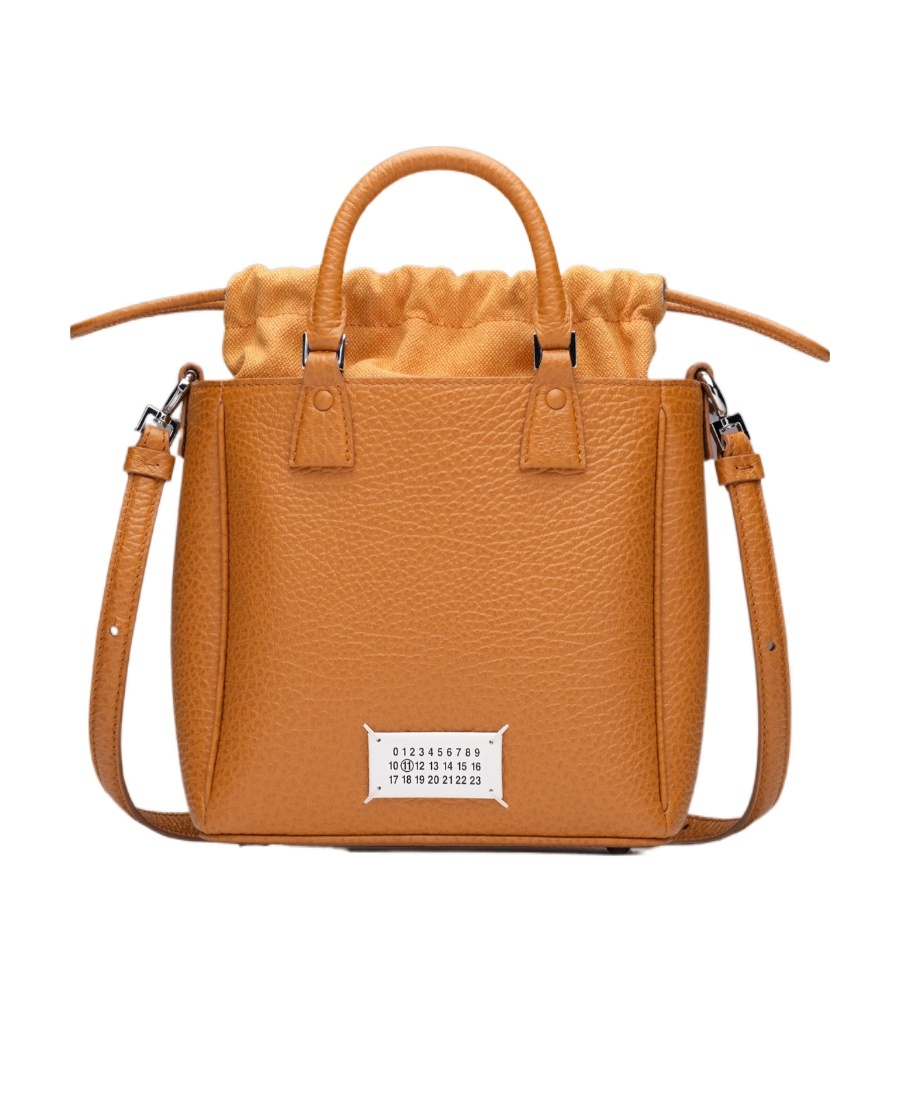 Maison Margiela 5ac Vertical Leather Tote Bag In Brown