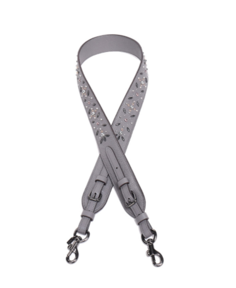 Coach Grain Shoulder Strap In Gray
